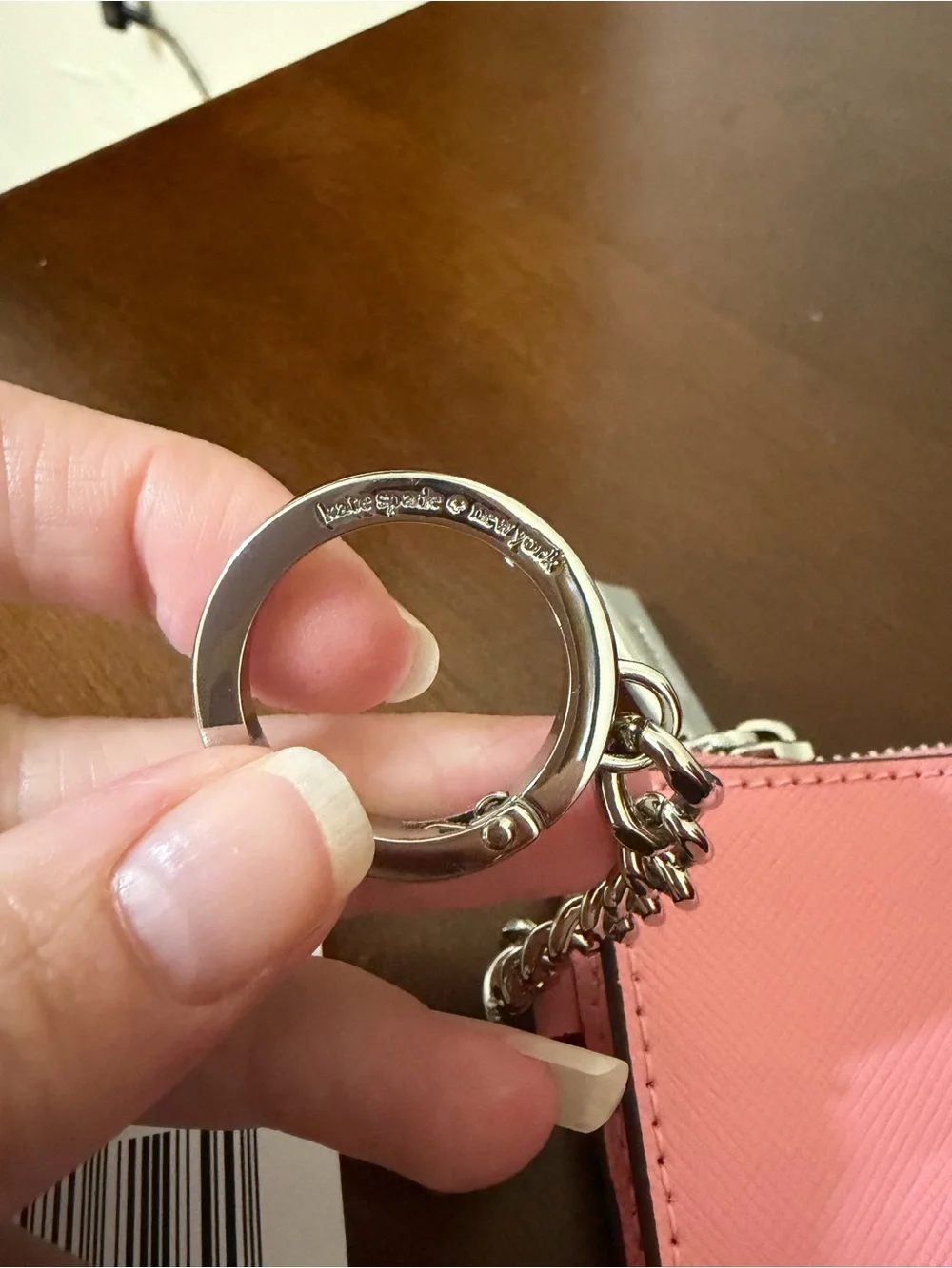 kate spade Pink Key Ring Card Holder - Grapefruit Soda MSRP $129